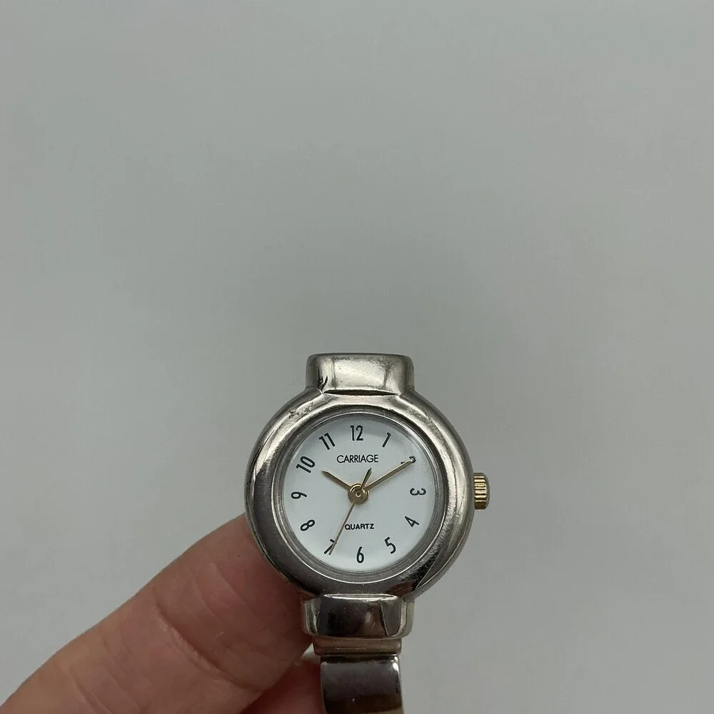 Carriage By Timex Womens Watch 22mm White Dial Silver Tone New Battery 7.5